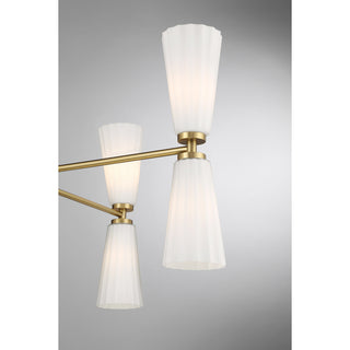 8-Light Chandelier in Natural Brass