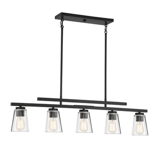 Calhoun 5-Light Linear Chandelier in Matte Black