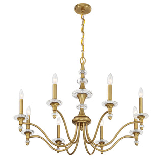 Champlain 8-Light Chandelier in Warm Brass