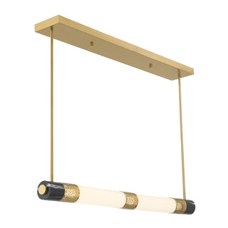 Farrell 1-Light Linear Chandelier in Warm Brass by Dann Foley