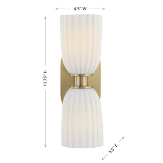 Baldwin 2-Light Wall Wall Sconce in Noble Brass