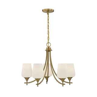 Octave 5-Light Chandelier in Warm Brass