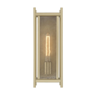 Jacobs 1-Light Outdoor Wall Lantern in Serene Brass