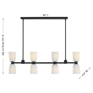 Baldwin 8-Light Linear Chandelier in Matte Black