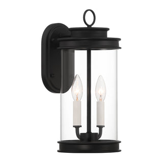 Englewood 2-Light Outdoor Wall Lantern in Matte Black