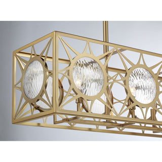 Balfour 8-Light Linear Chandelier in Warm Brass