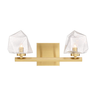 Castello 2-Light Bathroom Vanity Light in Warm Brass