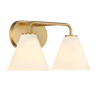 Blair 2-Light Bathroom Vanity Light in Warm Brass