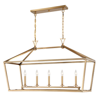 Townsend 5-Light Linear Chandelier in Warm Brass