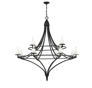 Director 12-Light Chandelier in Matte Black