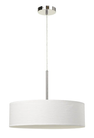 14" Height  Metal and Fabric Pendant in Patterned