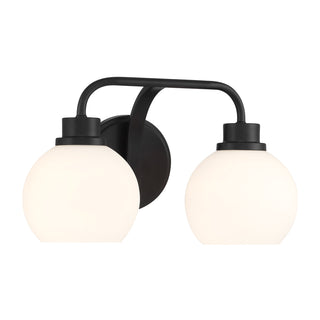 2-Light Bathroom Vanity Light in Matte Black