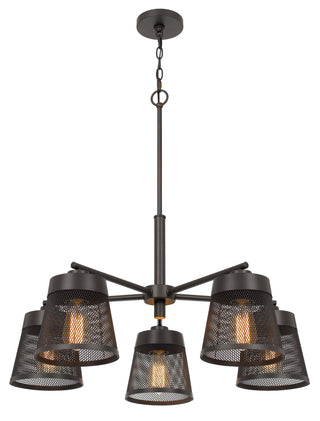 60W X 5 Hampton Metal Chandelier With Mesh Shades