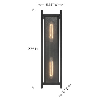 Jacobs 2-Light Outdoor Wall Lantern in Matte Black