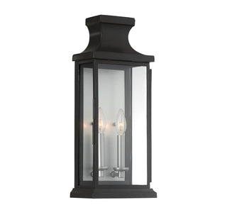Brooke 2-Light Outdoor Wall Lantern in Matte Black