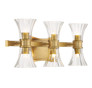 Bennington 6-Light LED Bathroom Vanity Light in Warm Brass