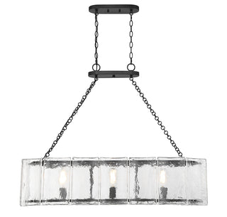 Genry 3-Light Linear Chandelier in Matte Black
