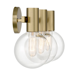 Wright 3-Light Bathroom Vanity Light in Warm Brass