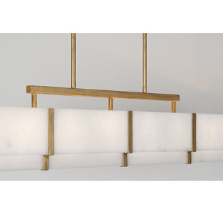 Orleans 8-Light Linear Chandelier in Distressed Gold