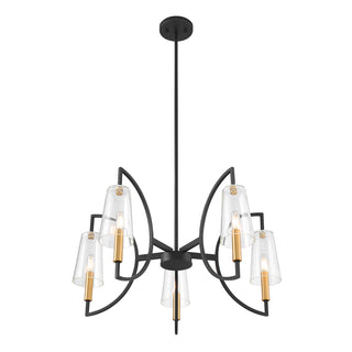 Hanley 5-Light Chandelier in Matte Black and Warm Brass