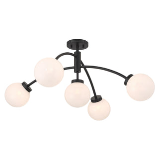 Redfield 5-Light Semi-Flush in Matte Black