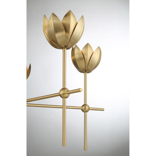 5-Light Chandelier in Natural Brass