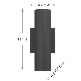 Kelley 2-Light LED 5CCT Cylinder Exterior Light in Black