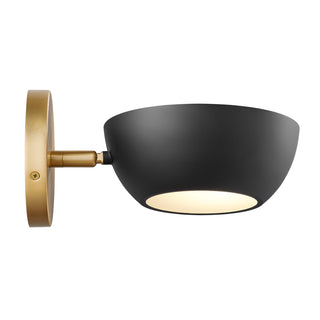 1-Light Wall Sconce in Matte Black and Natural Brass