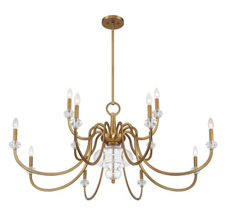 Bergdorf 12-Light Chandelier in Warm Brass