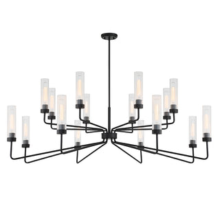 Baker 16-Light Chandelier in Matte Black