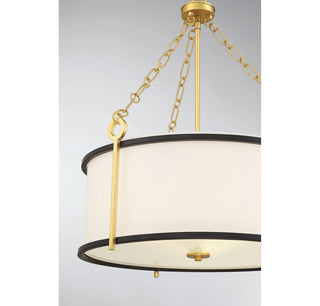 Kian 3-Light Pendant in Matte Black with True Gold