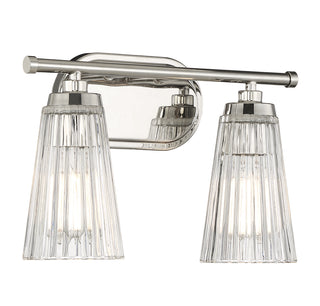 Chantilly 2-Light Bathroom Vanity Light in Polished Nickel