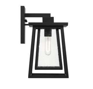 Denver 1-Light Outdoor Wall Lantern in Matte Black