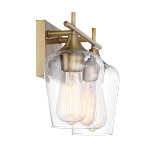 Octave 2-Light Bathroom Vanity Light in Warm Brass