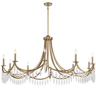 Kameron 10-Light Chandelier in Warm Brass