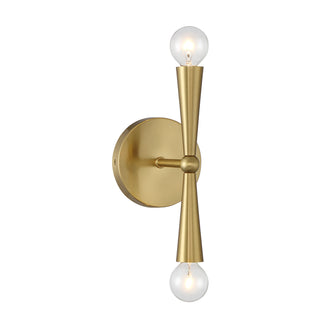 2-Light Wall Sconce in Natural Brass