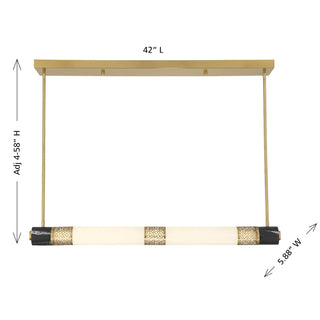 Farrell 1-Light Linear Chandelier in Warm Brass by Dann Foley