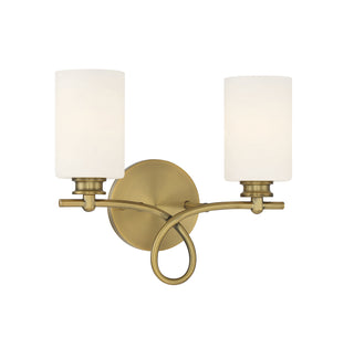 Woodbury 2-Light Bathroom Vanity Light in Warm Brass