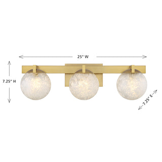 Darien 3-Light Bathroom Vanity Light in Warm Brass
