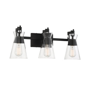 Lakewood 3-Light Bathroom Vanity Light in Matte Black