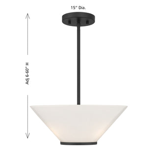 Blair 3-Light Convertible Semi-Flush or Pendant in Matte Black