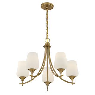 Octave 5-Light Chandelier in Warm Brass
