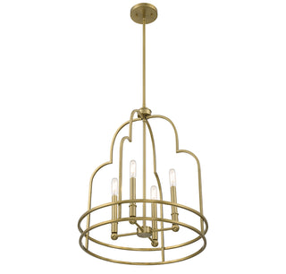 Diplomat 4-Light Pendant in Warm Brass