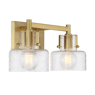 Dover 2-Light Bathroom Vanity Light in Warm Brass