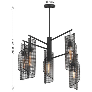 Hillbourne 5-Light Chandelier in Matte Black