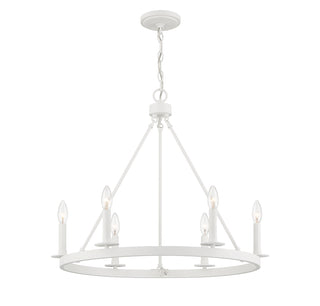 6-Light Chandelier in Bisque White