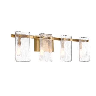 Genry 4-Light Bathroom Vanity Light in Warm Brass