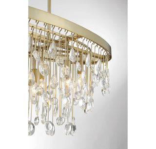 Livorno 8-Light Oval Chandelier in Noble Brass