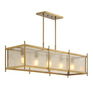 Jacobs 5-Light Linear Chandelier in Warm Brass