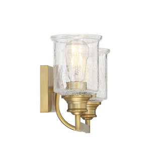 Hampton 2-Light Bathroom Vanity Light in Warm Brass